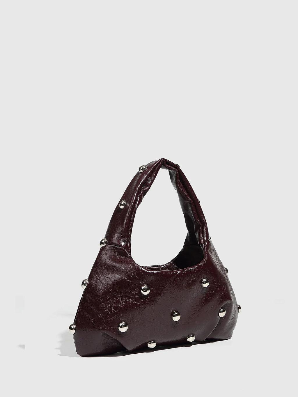 NEW Rivet Women's Handbags Soft PU Leather Shoulder Bag Casual Designer Hobos Half Moon Underarm Bags for Women 2025 Tote Clutch