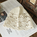 Hand-Knitted Flower Hollow Thin Cap Spring and Summer Lace Breathable Kerchief  Crochet Toe  Cotton Thread Hat Female