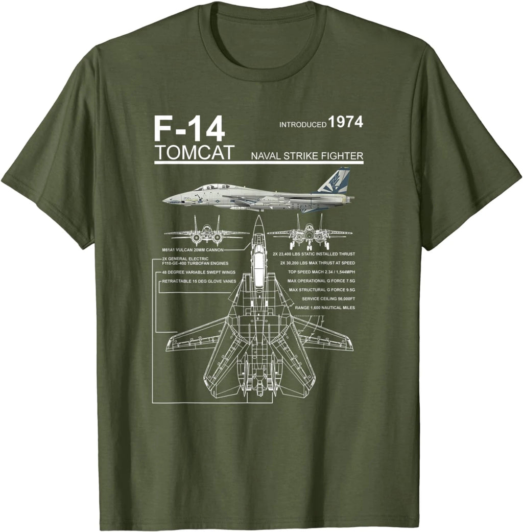 F-14 Tomcat Naval Fighter Jet Diagram Men T-Shirt Short Sleeve Casual Cotton O-Neck T Shirt