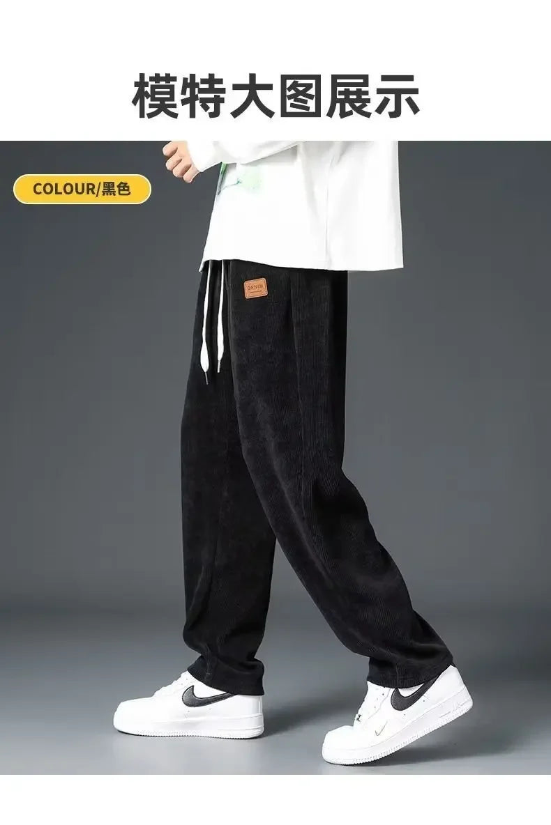 Y2k Korean Men Basic Blank Solid Baggy Joggers Running Sports Pants Trousers Casual Grey Jogging Pants for Men Drawstring Pants
