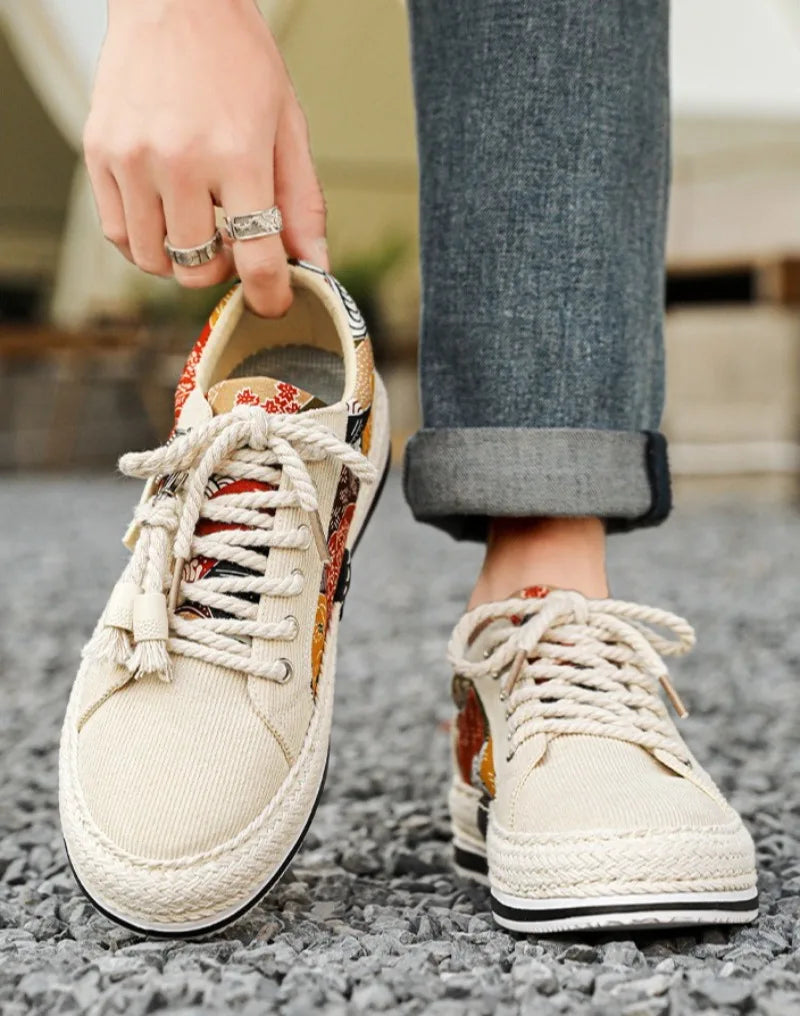 Trend Low-Top Canvas Shoes Mens Summer Fashion Trend Platform Sneakers Comfortable Breathable Casual Shoes Zapatos para hombres