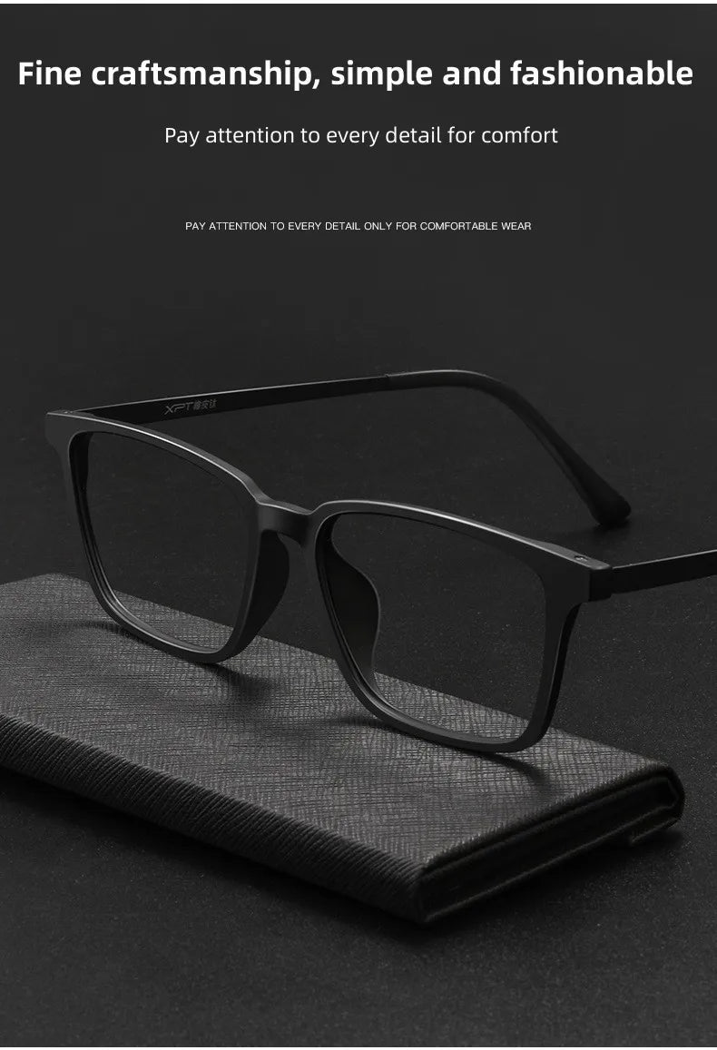 FIRADA Fashion Eyewear Retro Square Titanium TR90 Large Size Eyeglasses Optical Prescription Glasses Frame For Men Women 9822