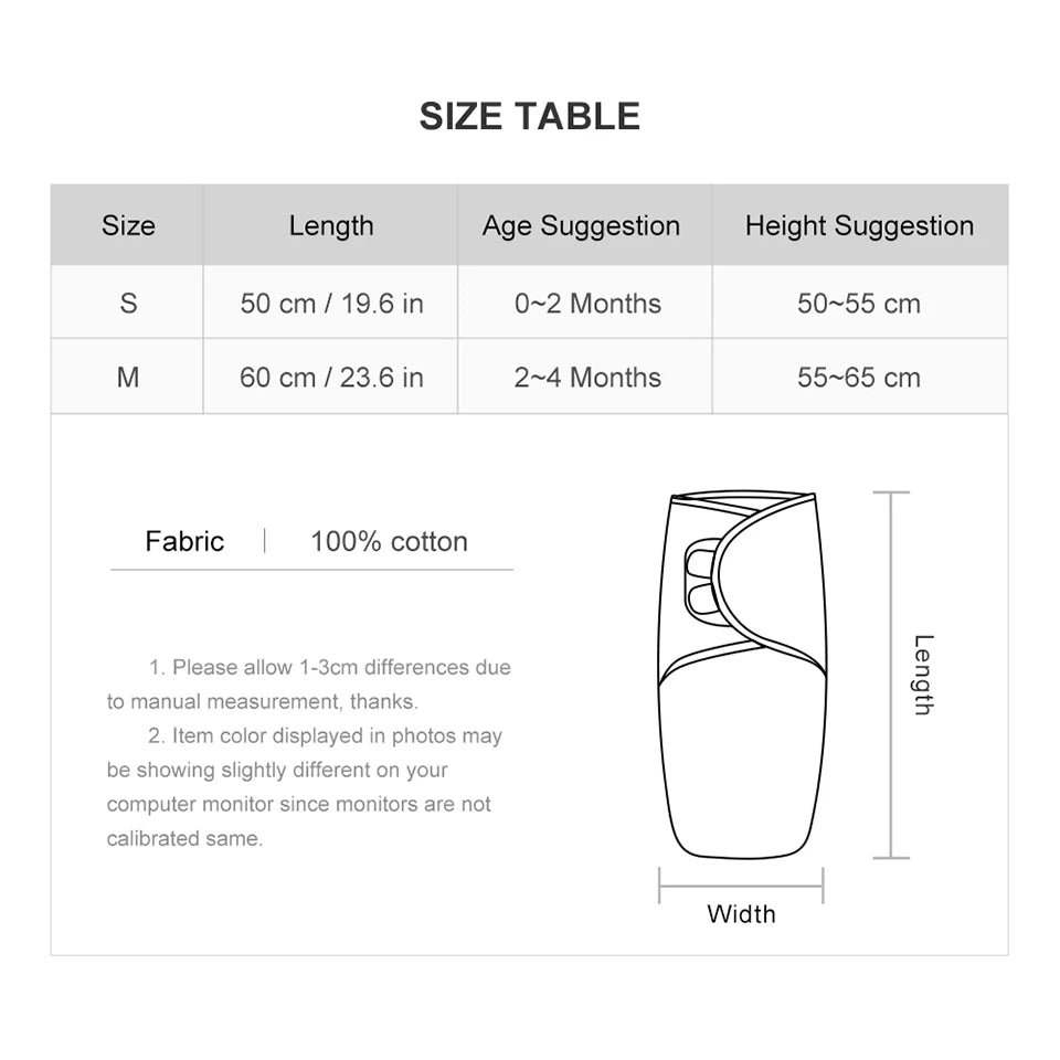 0-6 Months Baby Sleeping Bag Summer Thin Single Layer 100% Cotton Soft Breathable Newborn Swaddle Wrap Anti-Startle Sleepsack