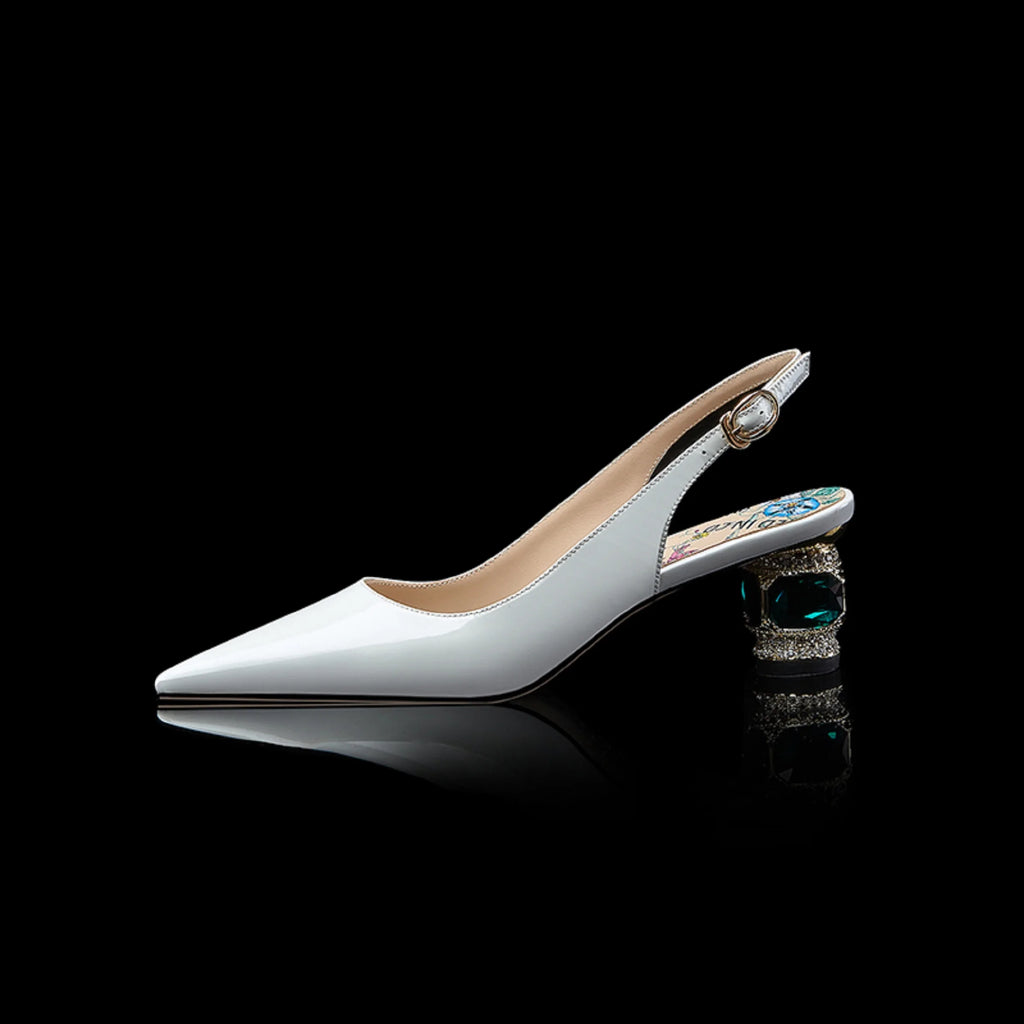 【JOCHEBED HU】2025 Newest Spring Summer Shoes Woman Sexy Brand Genuine Leather Shallow Pumps Pointed-Toes Strange Style  33-46