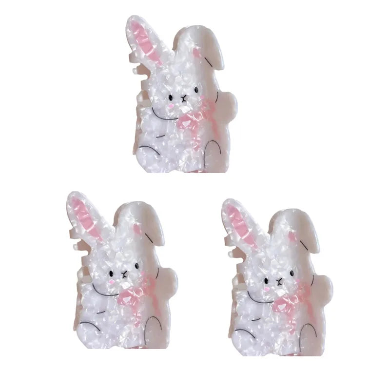 1/2pcs Gentle bow, little rabbit, super cute pink shark clip, niche headband, sweet hair accessory