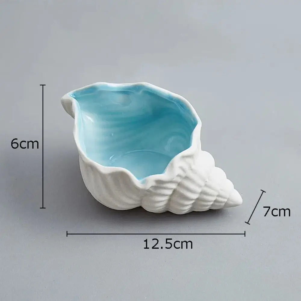 1 Pc Ceramic Starfish Shell Storage Tray Jewelry Display Tray Conch Storage Plate Earrings Ring Box Crafts Decoration