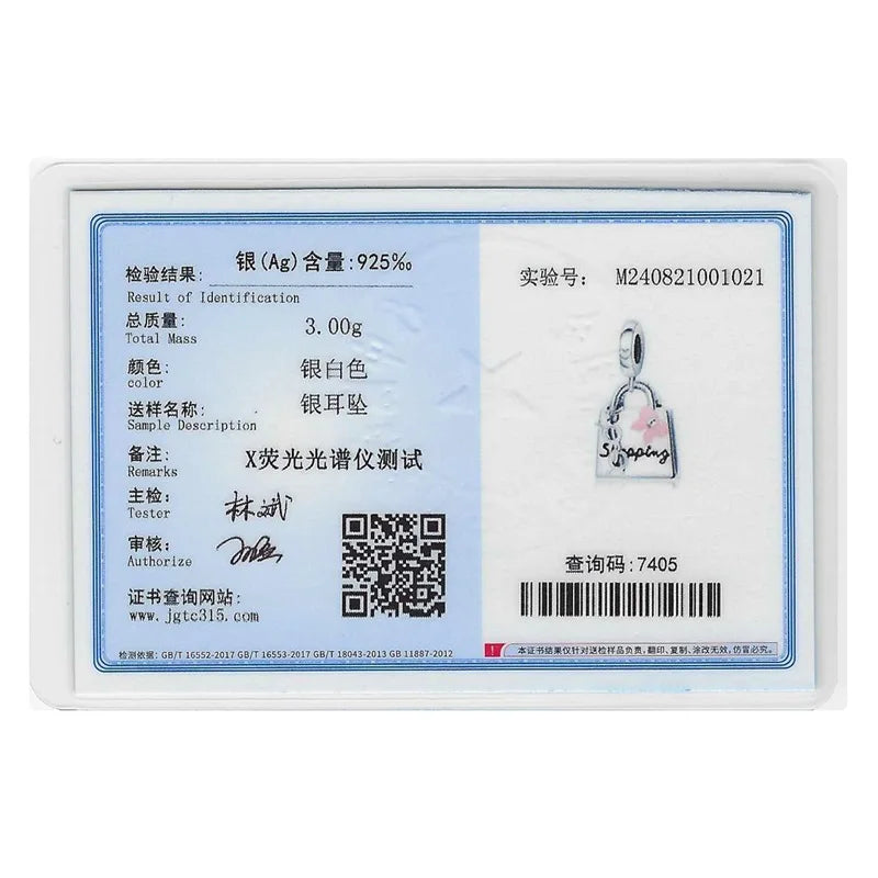 925 Sterling Silver Baocaro brand Charms Pendant with Cubic Zirconia,Fit DIY bracelet necklace Gift for Her,Colgante Plata