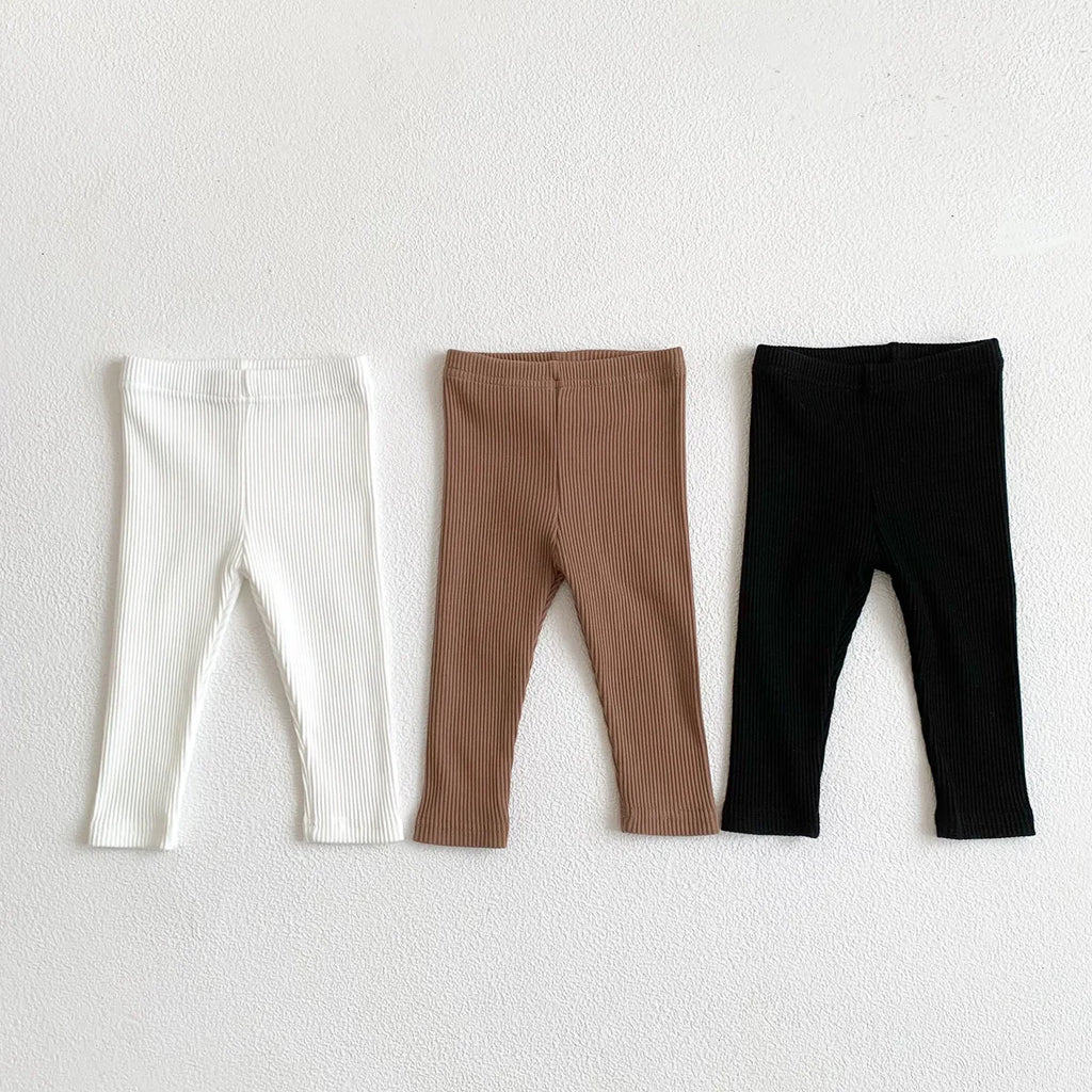 Kids Baby Winter Leggings Girls Skinny Ribbed Pants Toddler Casual Elasticity Simple Render Pants Boys Warm Cotton Trousers