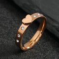 Stainless Steel Heart Crystal Rings For Women Zircon Femme Couple Wedding Romantic Party Accessories Jewelry Gift 2025