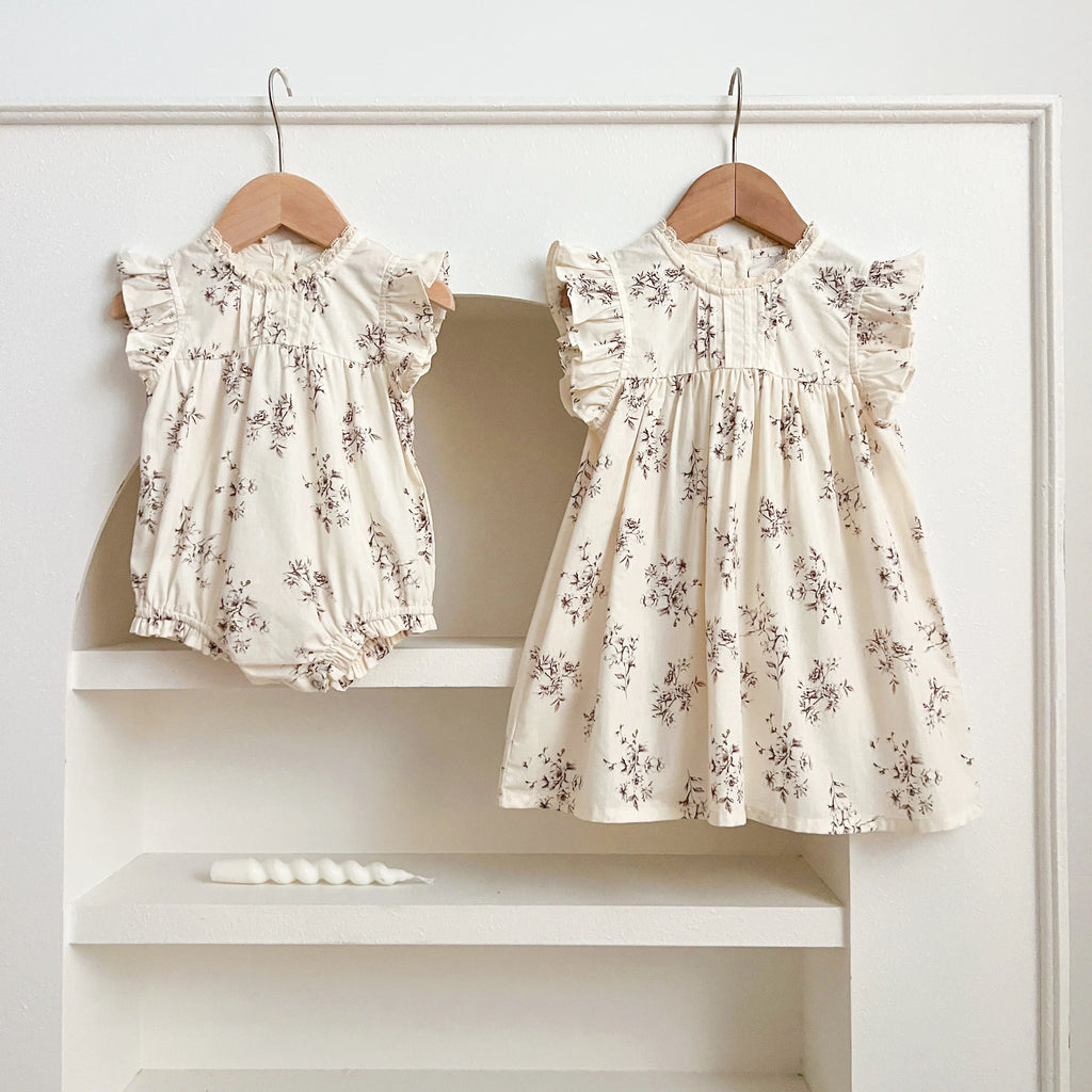 0-7Yrs Toddler Sister Dress Newborn Baby Girl Lace Romper Ruffle Sleeveless Jumpsuit Infant Onepiece Spring Summer Baby Clothes
