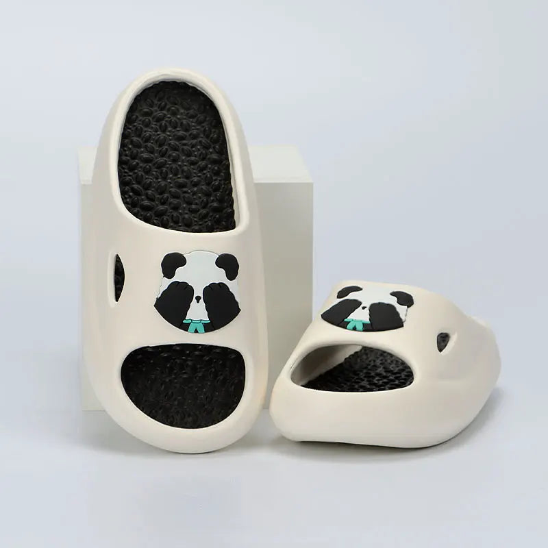 Thick Platform Panda Slippers for Women 2024 Summer Soft Sole Platform Sandals Woman Massage Non Slip Indoor Bathroom Slippers