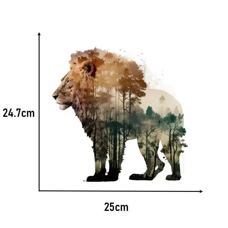 Landscape Animals Patches On Clothes Wolf Tiger fox Sticker Clothes Decoration Diy Accessory Print On T-Shirt Iron On Patch