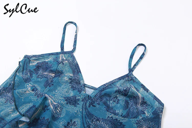 Sylcue Simple And Light Summer Cool Breathable Soft Casual All-Match Sexy Mature Charming Women'S Butterfly Classical Print Vest