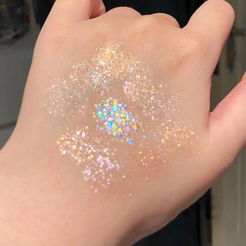 Full Pearlescent Eyeshadow Palette Sparkling Sequin Earth Blue Purple Shimmer Highlight Metallic Eye Shadow Glitter Eye Pigments