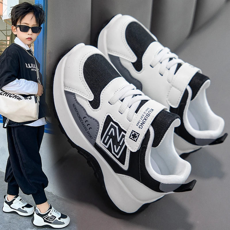 Children's Sneakers Kids Fashion Design White Non-slip Casual Shoes Boys Girls Hook Breathable Sneakers Toddler Outdoor Shoes