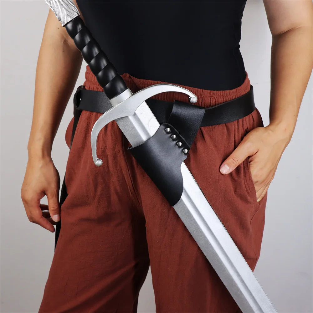Medieval Leather Scabbard Renaissance Viking Knight Scabbard Halloween Cosplay Stage Performance Role-Playing Retro Belt