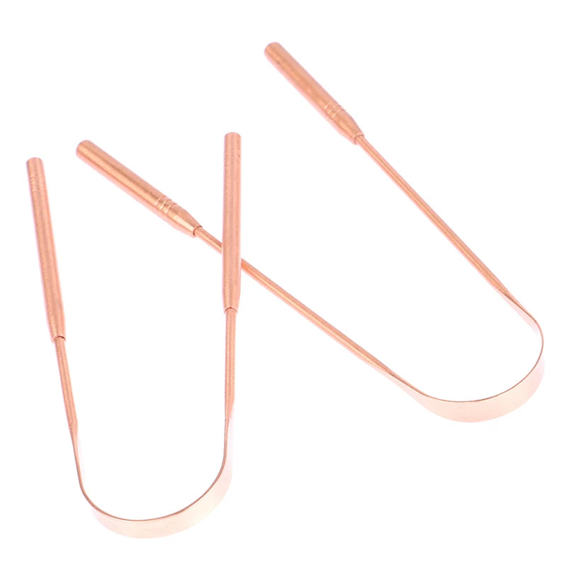 1Pc Copper Tongue Scraper Cleaner Scraper  Toothbrush Dental Oral Care Hygiene Health Care Tool For Men Women