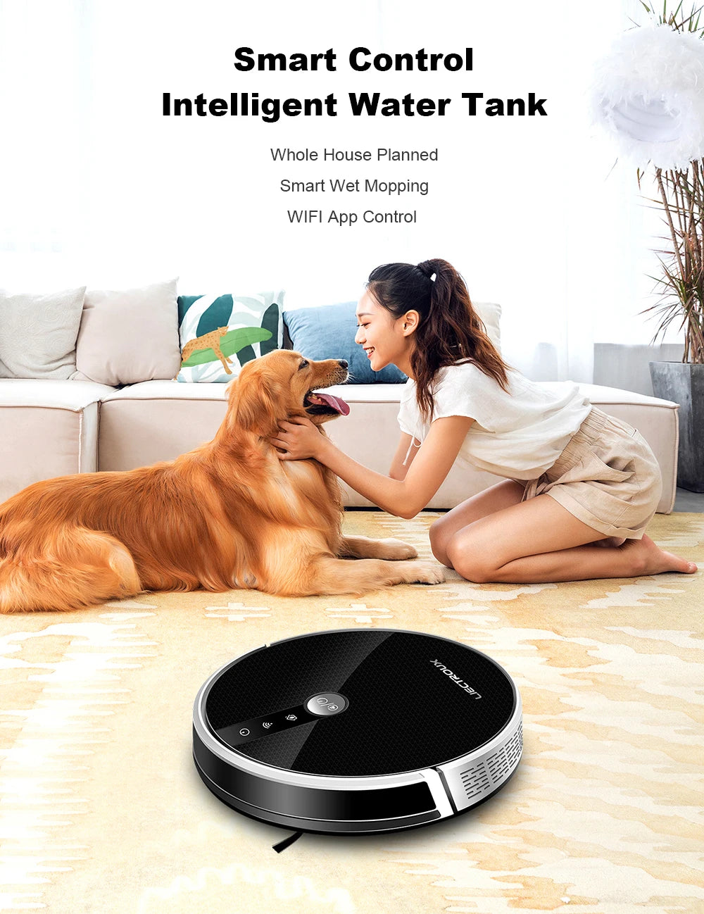LIECTROUX C30B Robot Vacuum Cleaner AI Map Navigation,Smart Partition,WiFi App,6000Pa Suction,Dry and Wet Mopping,Disinfection