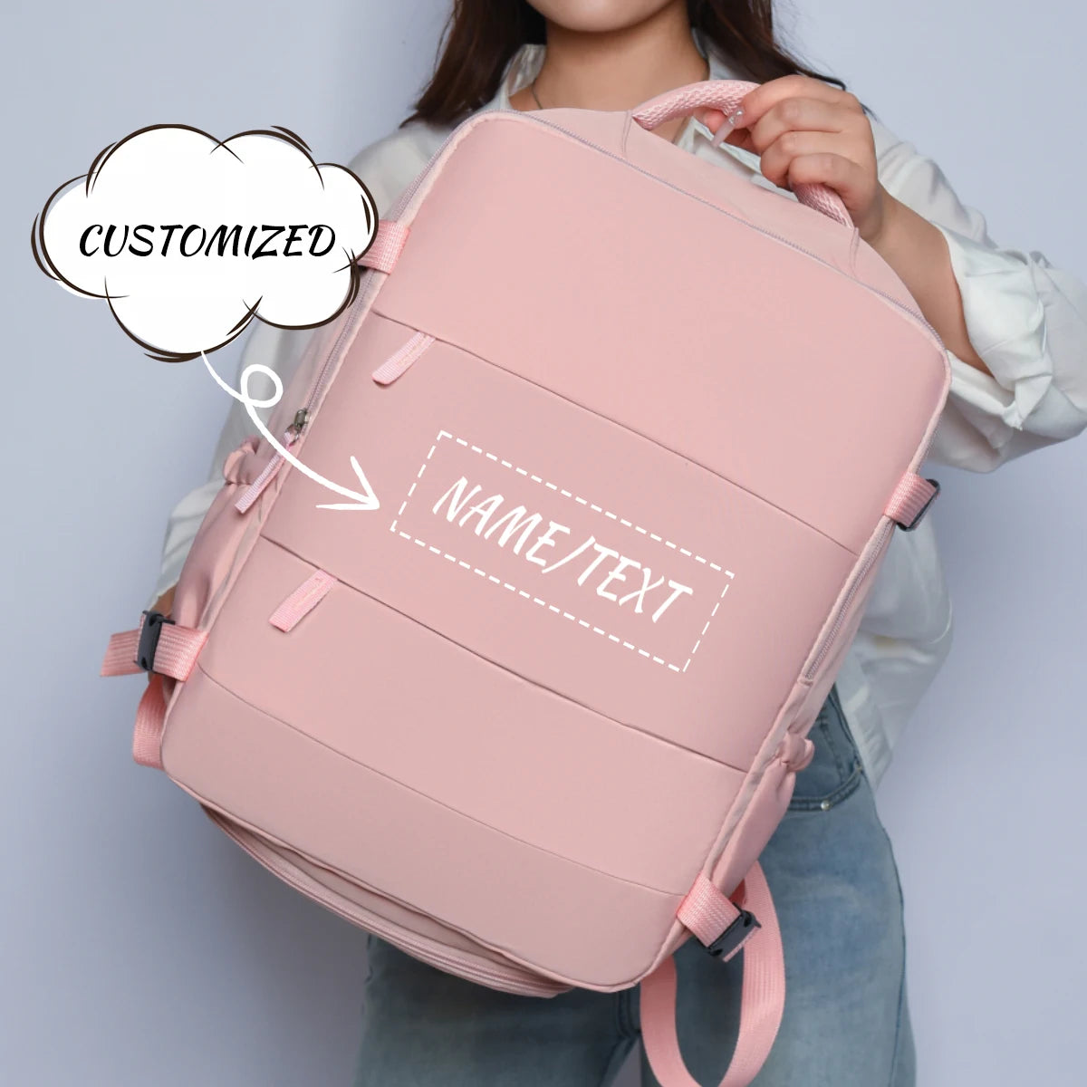 Mochila personalizada de lujo para estudiantes, equipaje escolar, mochila de viaje de negocios para mujer, mochila de ordenador, mochila de viaje exclusiva DIY