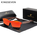 KINGSEVEN Klassische Holz-Sonnenbrille Outdoor Polarisierte UV400 Randlose Brille Herren Damen Fahren Freizeit Angeln Walnussbrille