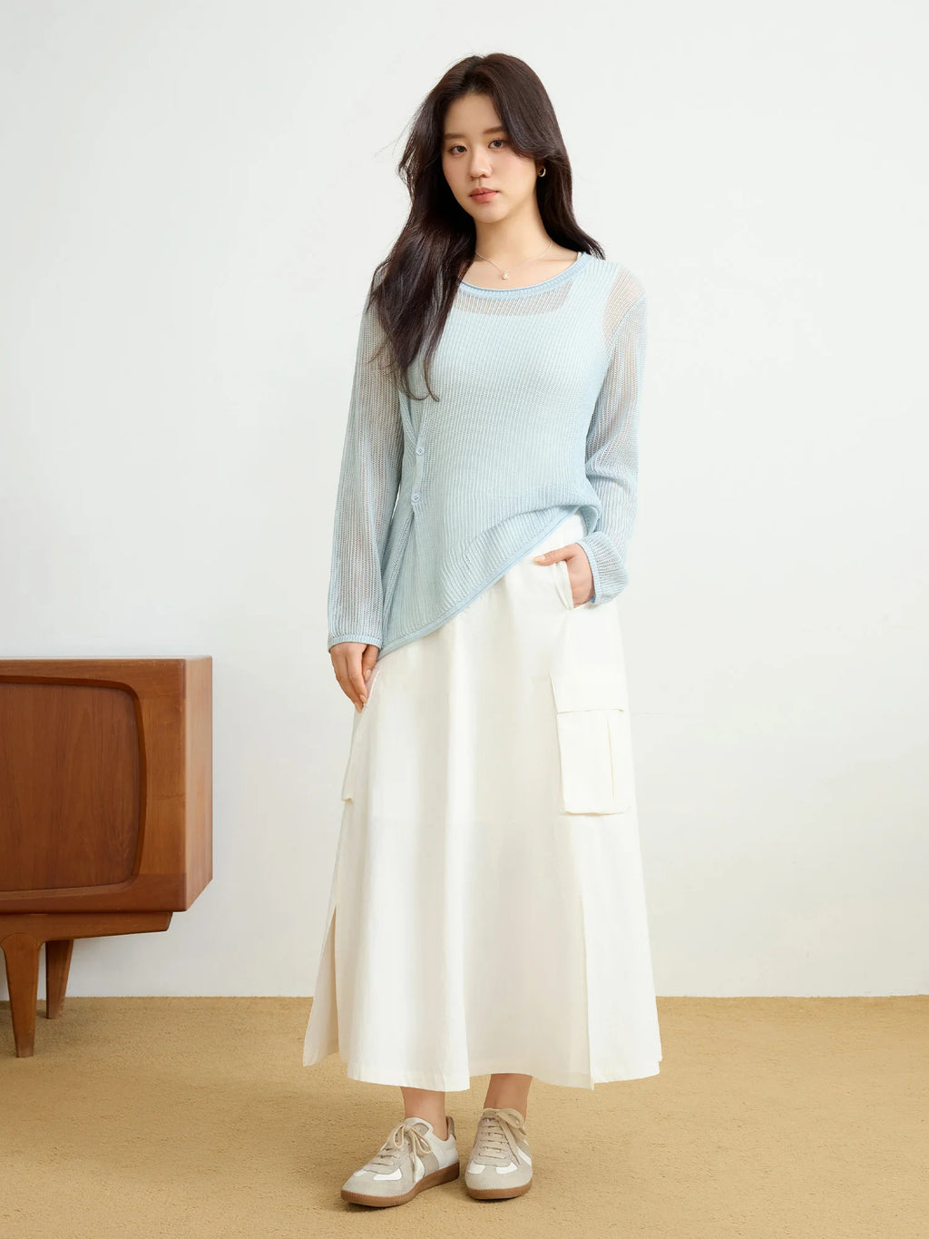 DUSHU Plus Size 2025 Spring Summer New Hollow Sunscreen Knit Cardigan For Women Thin All-match Cardigan Chic Top 25DS81287