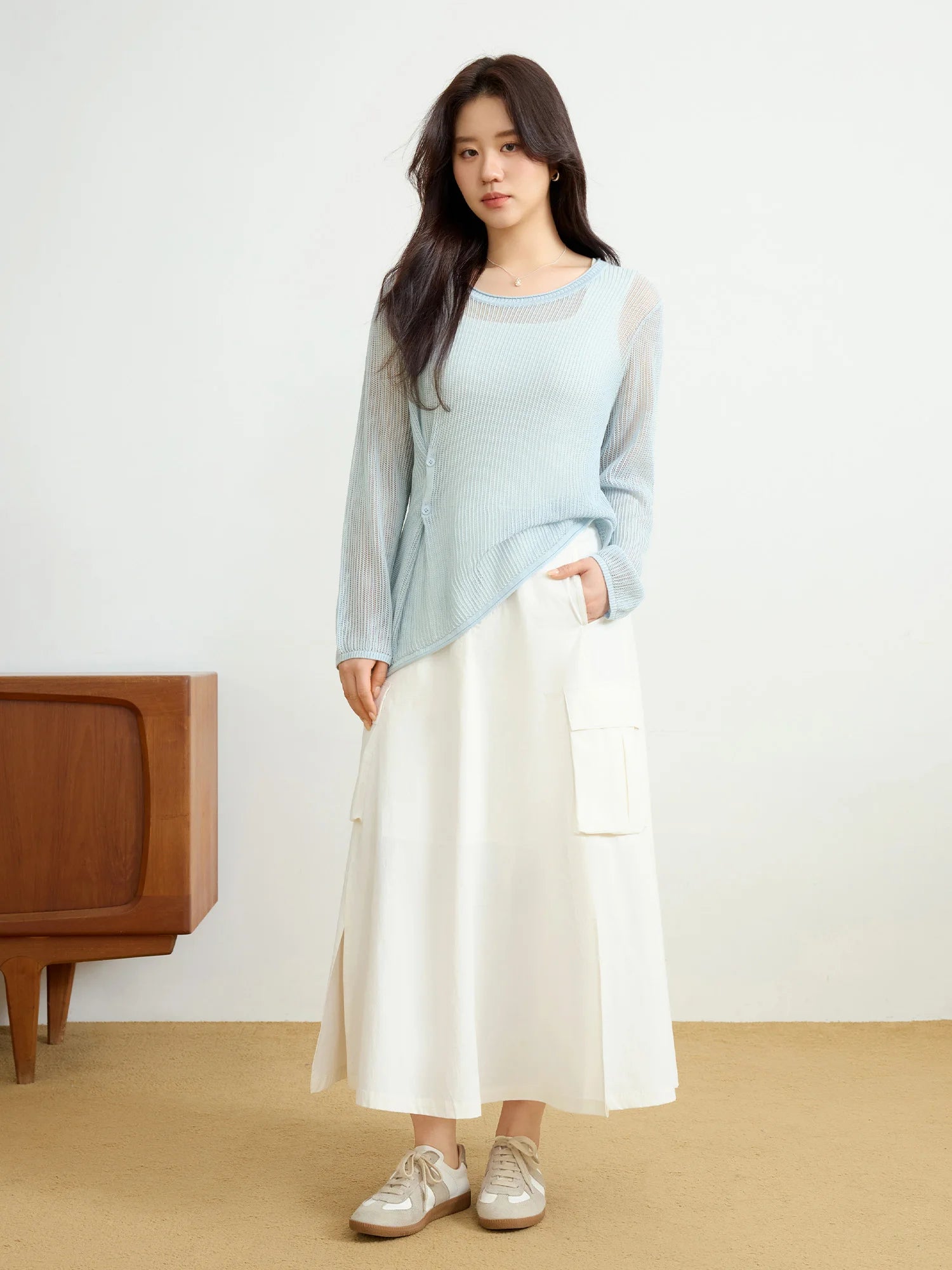 DUSHU Plus Size 2025 Spring Summer New Hollow Sunscreen Knit Cardigan For Women Thin All-match Cardigan Chic Top 25DS81287