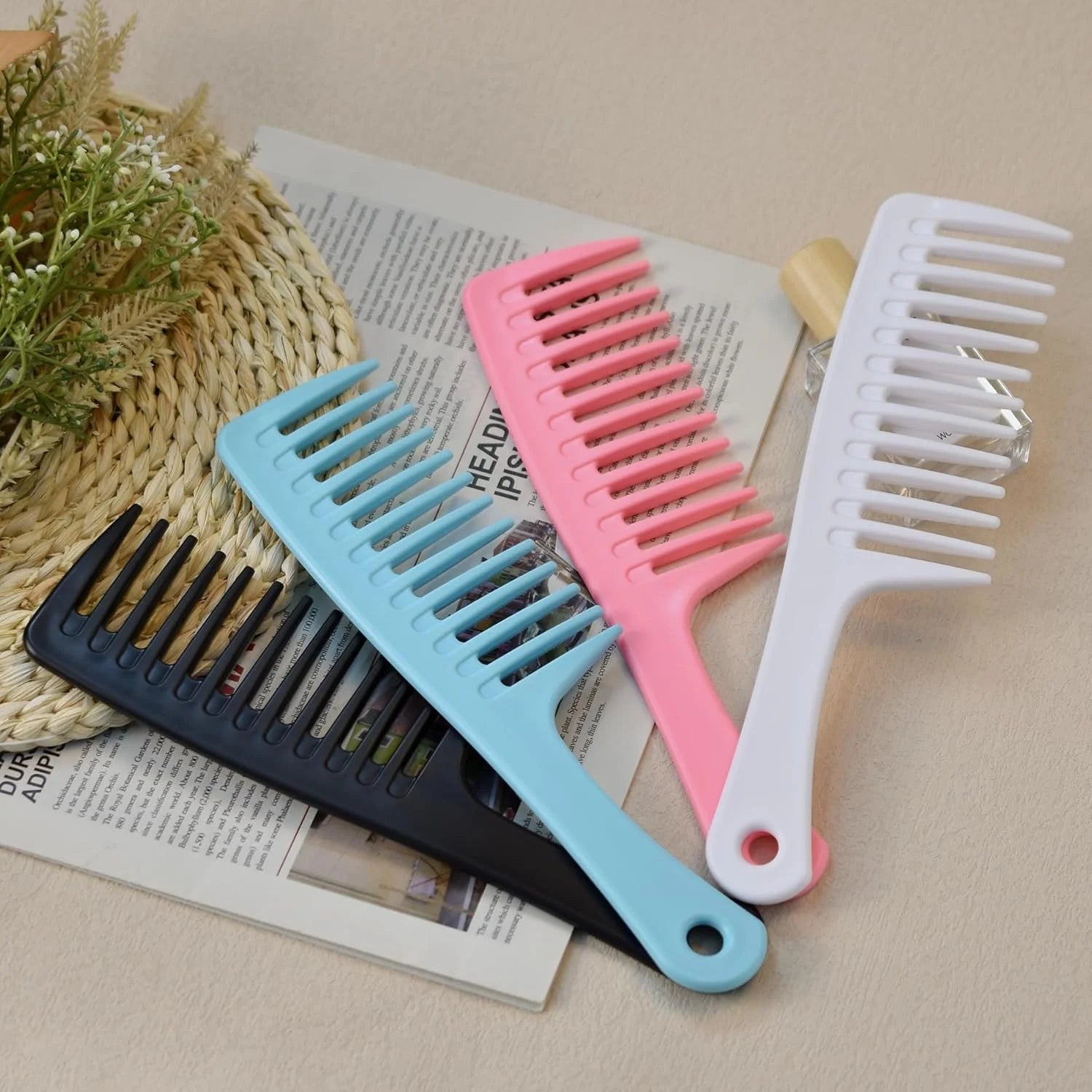 Anti-Static Hairdress Comb Heat Resistant Woman Wet Hook Curly Hair Brushes Pro Salon Dye Coarse Wide Spikes Tooth Styling Comb