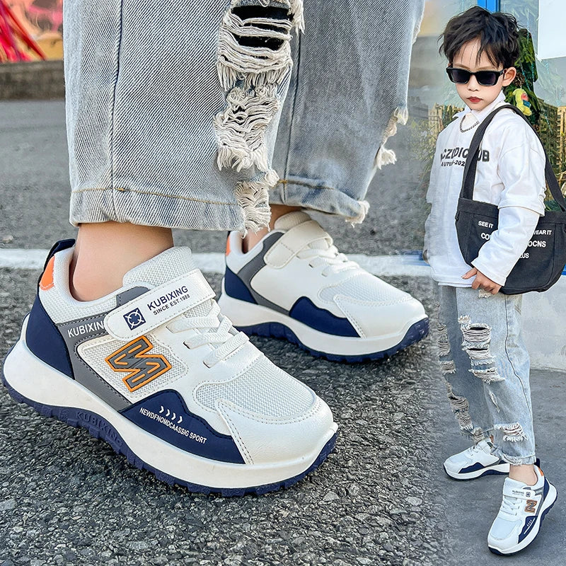 Children's Sneakers Kids Fashion Design White Non-slip Casual Shoes Boys Girls Hook Breathable Sneakers Toddler Outdoor Shoes