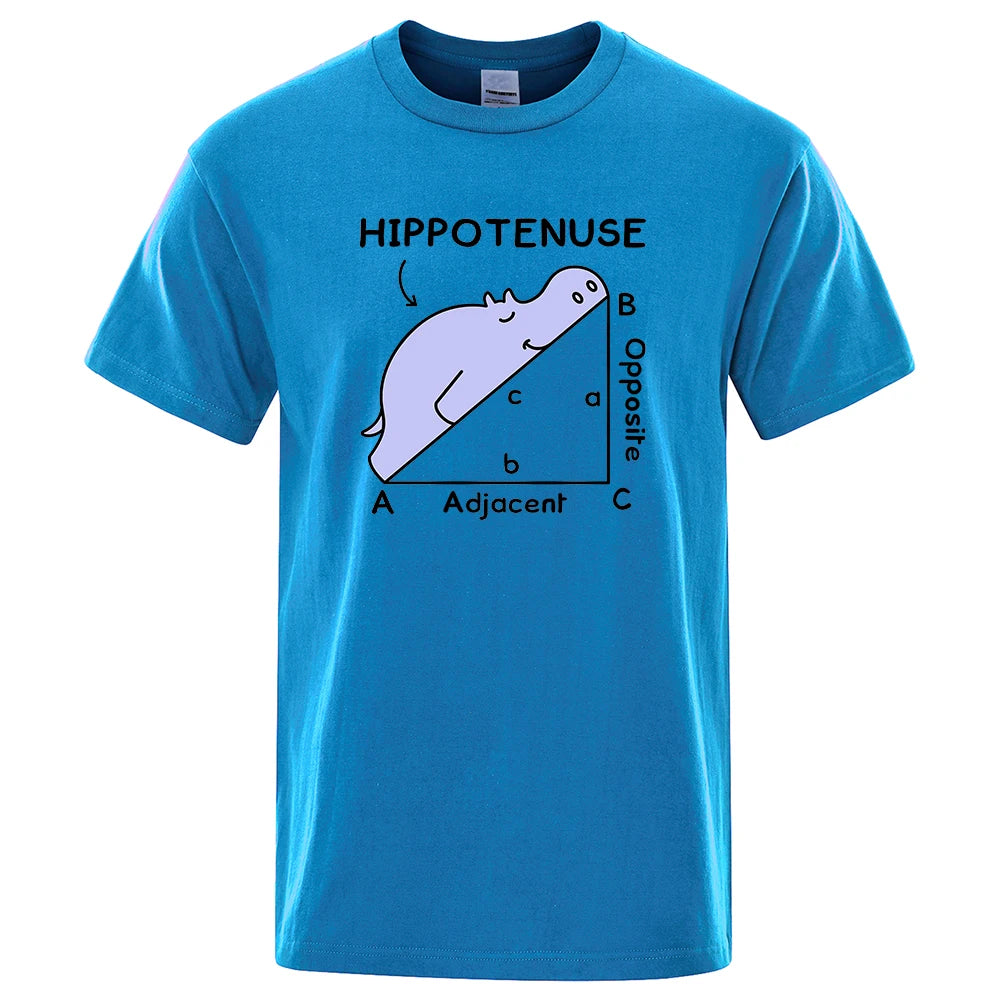 Hippotenuse Opposite Adjacent Funny Printed Men Women T Shirts Trigonometric Functions Cotton Short Sleeve Streetwear T-shirt