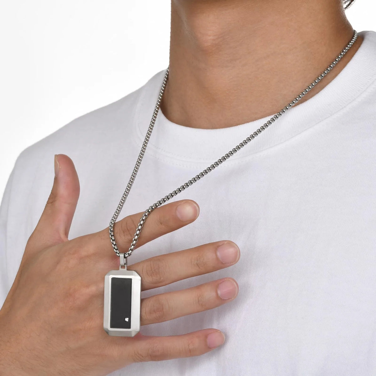 Man Necklace Pendant Dog Tag For Dad Father Papa Husband Stainless Steel Jewelry Boyfriend Father Valentine Day Birthday Gift