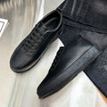 Zapatillas de hombre de moda con suela gruesa, negras y blancas, de cuero suave, zapatos informales de plataforma, zapatos deportivos para caminar, zapatos de trabajo ligeros