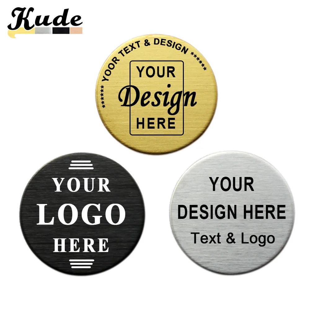 30mm/40mm Round Custom Personalized Laser Engraved Your Text Logo Business ID Plate Steel Metal Door Wall Photo Tag Name Badges