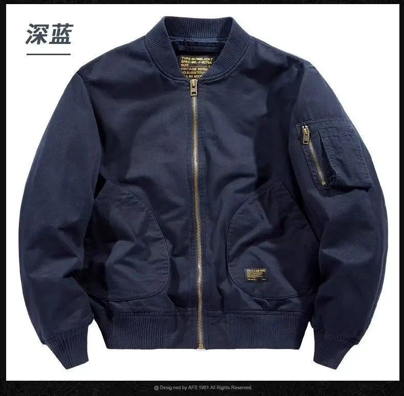 Japanese Retro Trendy Brand Loose Bomber Jacket Male Couple Spring Autumn Winter Thin Baseball Cotton Clothes