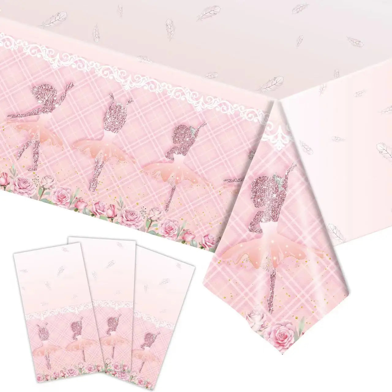 New Pink Swan Ballet Theme Party Disposable Tableware Paper Plates Napkins Princess Girls Happy Birthday Party Decor