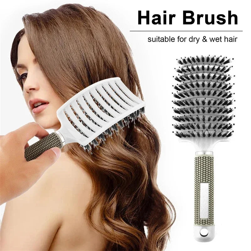 Salon Hairdressing Comb Bristle Women Scalp Massage Combs Professional Wet Curly Detangle Hair Brush For Barber Styling Tools