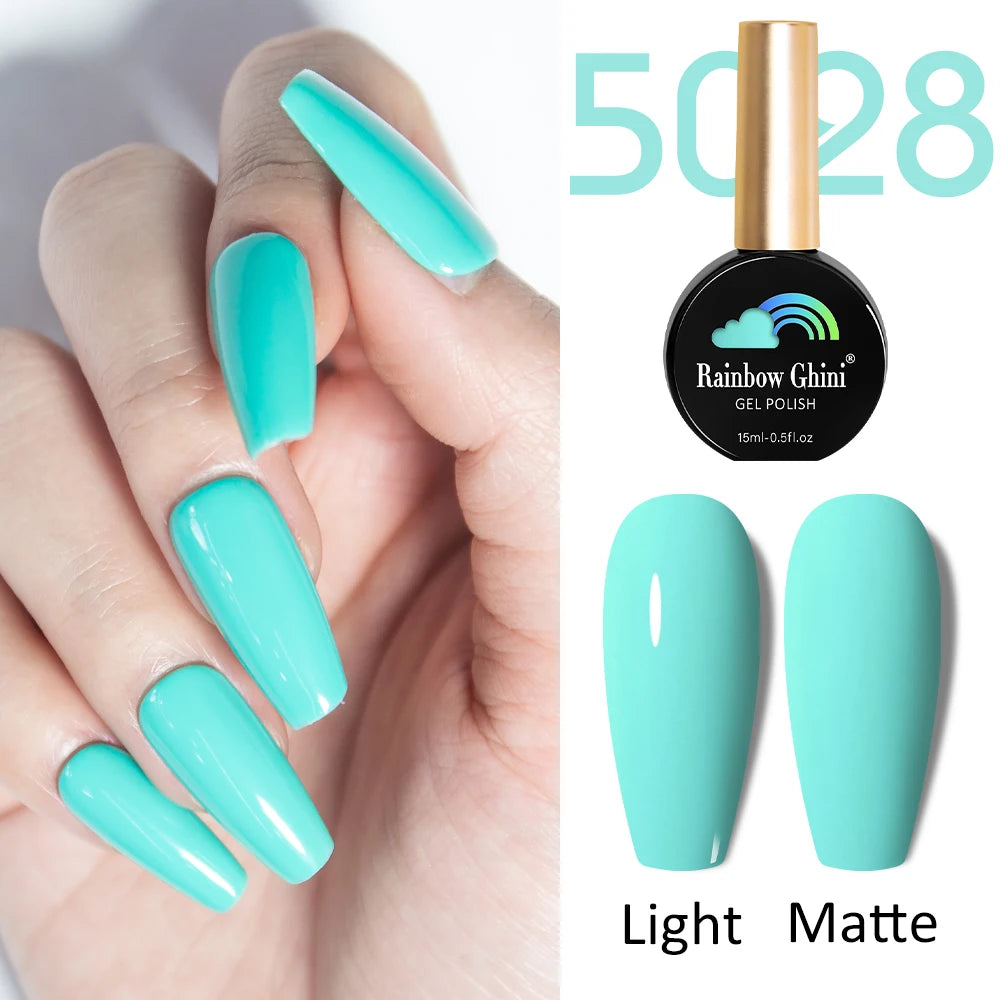 Rainbow Ghini 15ml Neon UV LED Gel Nail Polish Glitter Semi Permanent Hybrid Varnish Paints Nails Supplies for Professionals