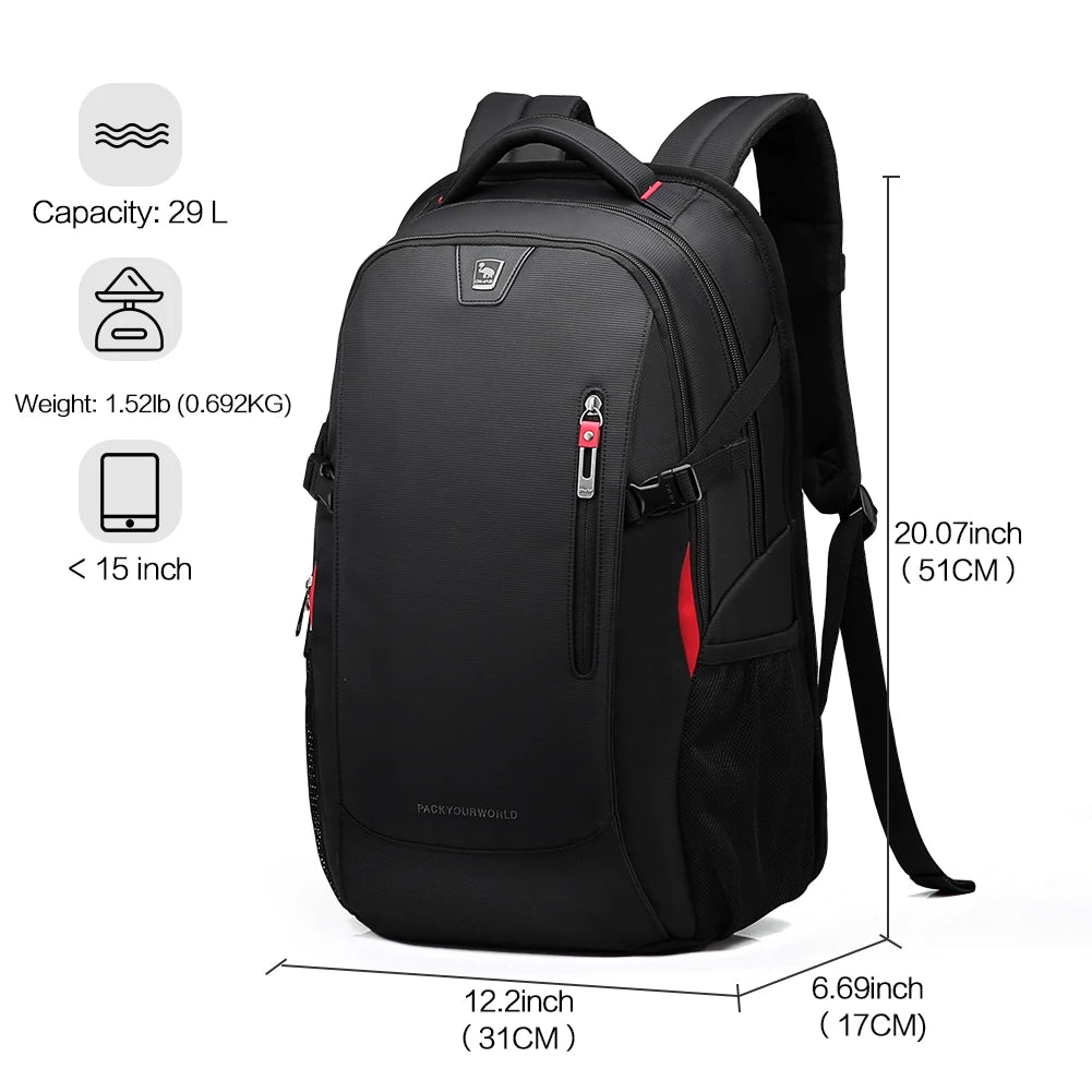 OIWAS Men's backpack For 15.6 Laptop Inch School Bags  Waterproof Nylon 29L Casual Shoulder Bagpack Travel Teenage Mochila