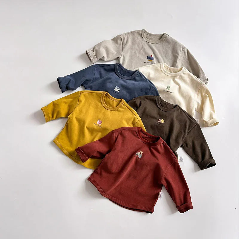 MILANCEL Neue Frühling Kinder Dünne Stil T-shirt 1-5T Kinder Cartoon Tier Unterhemden Mädchen Oberteile