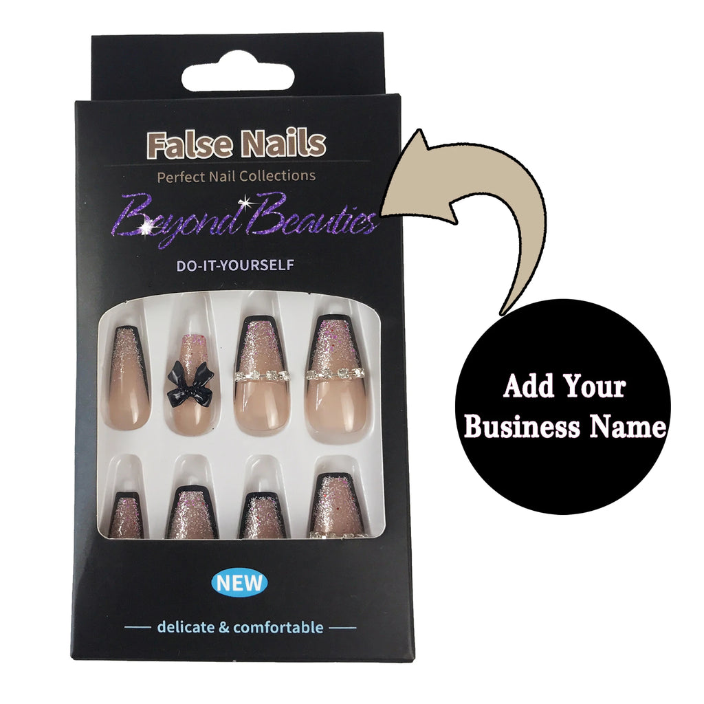 Press On Fake Nail Packaging Box Custom Private Logo Empty Paper Package Wholesale  Nails Tip Box Empty With Tray