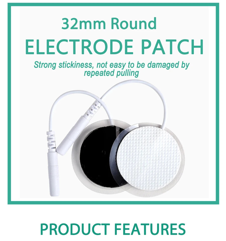 10/20Pcs Electrode Pads 2mm Plug Self Adhesive Replacement for Tens Acupuncture Electrode Pads Square Muscle Stimulator Slimming