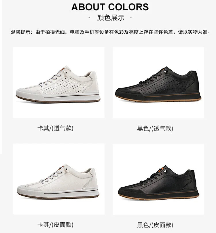 Elevator Shoes for Men Height Increasing Sneakers 6cm Inches Taller Leather Casual Shoes with Height Increase Shoes
