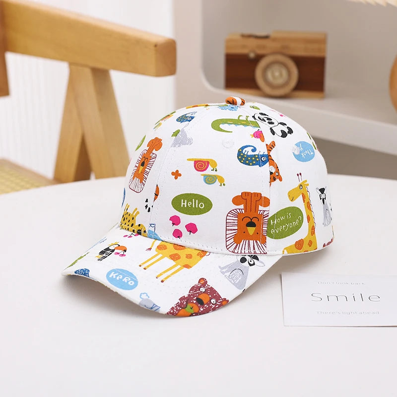 Summer Baby Snapback Hat Cartoon Baby Girls and Boys Visor Cap Outdoor Children Baseball Cap Toddler Sun Hats for Kids