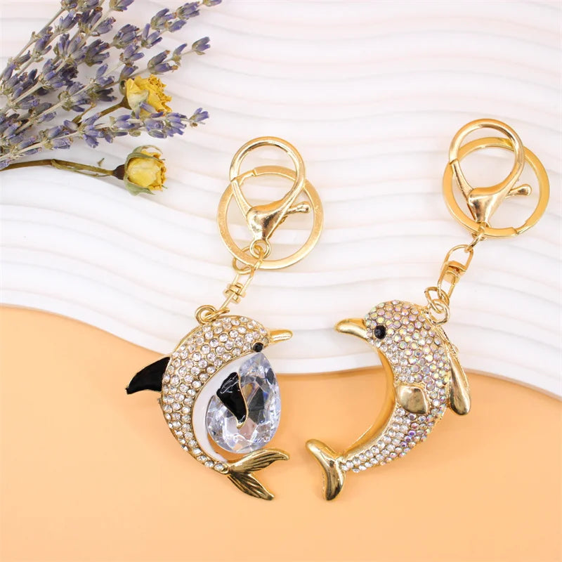Dolphin keychain Creative New Product Metal Dolphin Keychain Fashion Bag Car Key Pendant