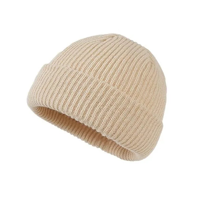 Solid color knitted woolen hat for men and women, hip-hop melon skin hat suitable for keeping warm and cold in autumn and winter