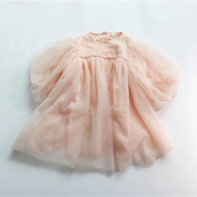 deer jonmi New 2026 Spring Children Princess Dresses Lantern Sleeve Floral Embroidery Baby Girls Birthday Party Ball Gown Dress