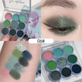9Colors Glitter Eyeshadow Palette Smoke Purple Lace Shimmer Pearlescent Matte Acrylic Eye Shadows Palette Waterproof Eye Make Up