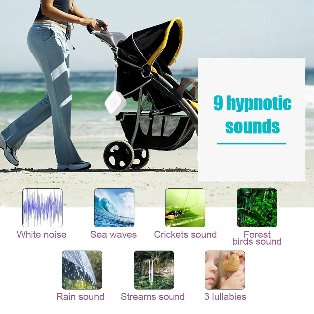 Mini White Noise Sound Machine Sleep Soother With 9 Soothing Sounds Breathing Light Timer Type-C Charging For Baby Adult Travel