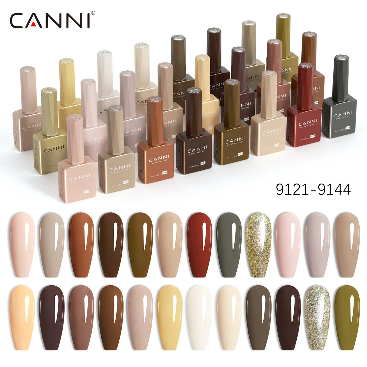 CANNI Hema TPO Free Nail Gel Polish Fall Nails Maillard Color Collection Semi Permanent Diamond Longwear Top Coat 9ml