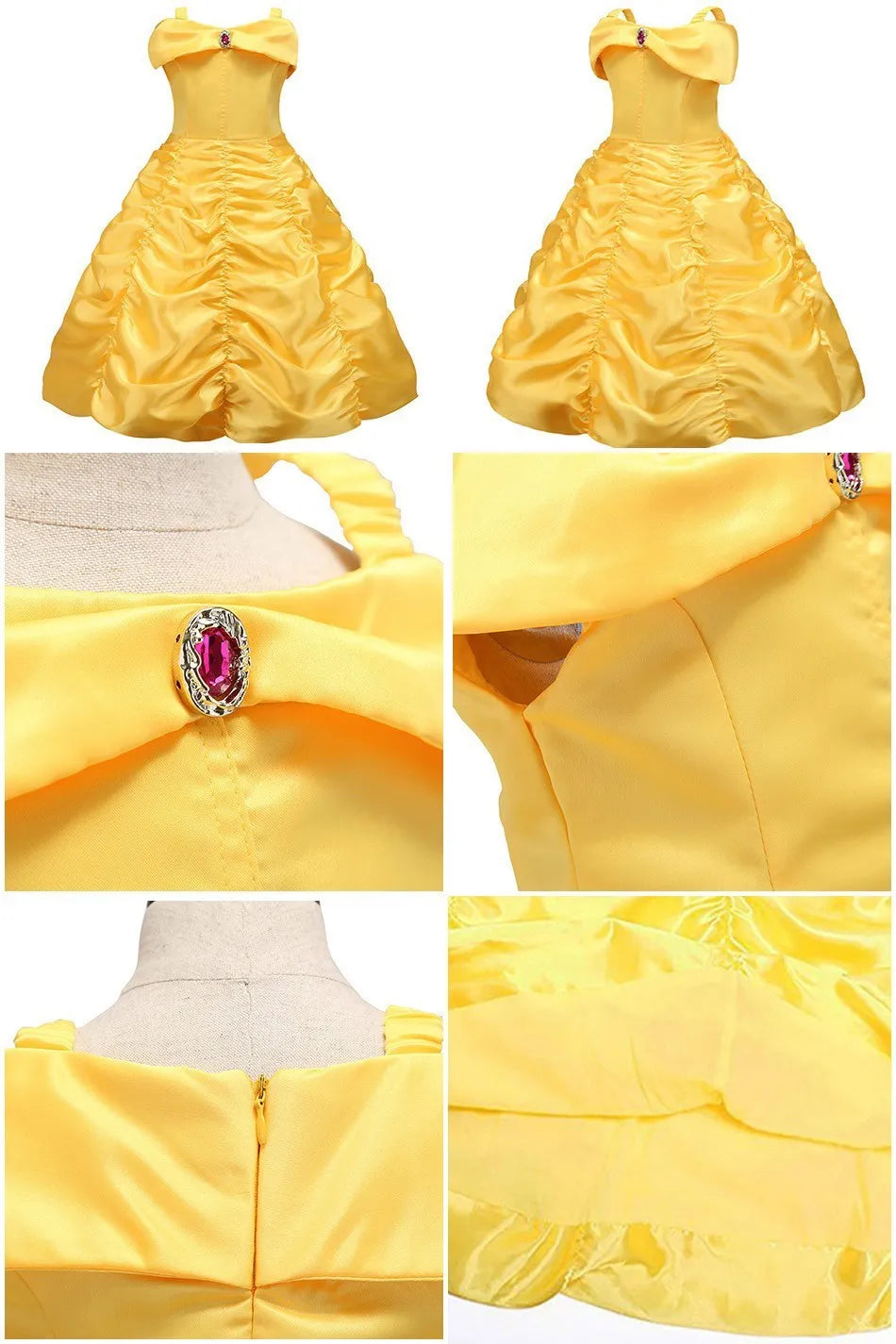 Girls Birthday Party Costumes Kids Belle Dress Up Beauty and The Beast Costume Princess Dress Baby Christmas Halloween Costume