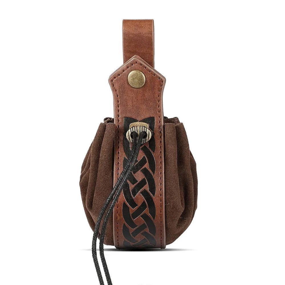 Medieval Belt Elf Leaf Leather Case With Glass Magic Bottle Halloween Decoration Accessories Embossed Retro Leather Belt Set